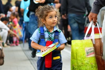 A refugee child arrives in Austria